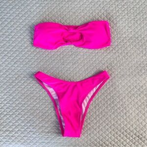 Pink Bandeau Bikini Set